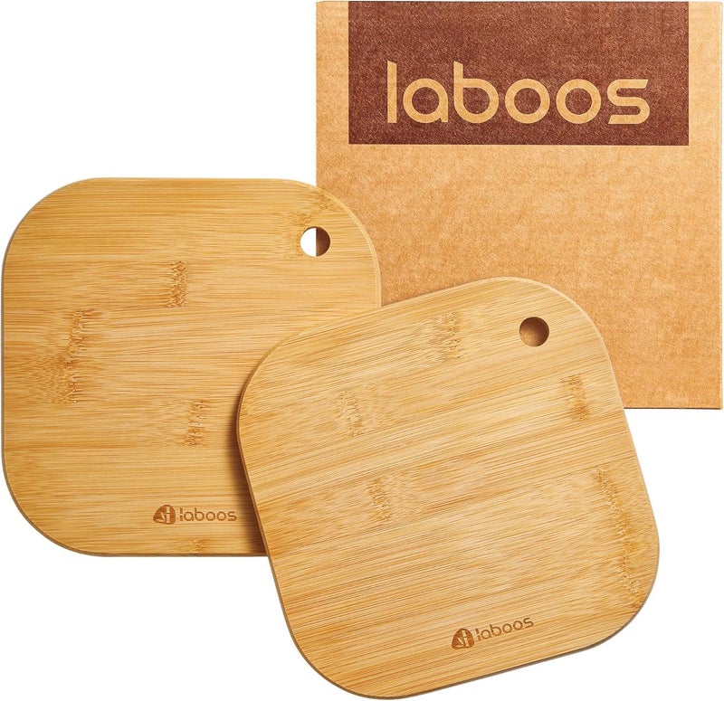 laboos Home Mini Cutting Board Small Fruit Cutting Board Solid Bamboo Wood Board for Baby Infant dormitoryï¼©Set of 2 - Image 1